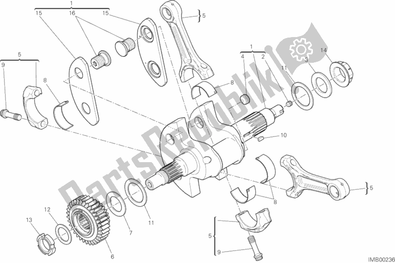 All parts for the Connecting Rods of the Ducati Diavel Xdiavel S USA 1260 2019